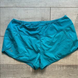 Under Armour Teal Athletic Shorts with Dot Detail
